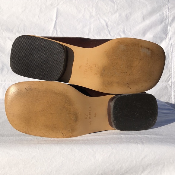 Anne Klein Brown Leather Slides/Mules - Chocolate, Kathy AK - Picture 9 of 14